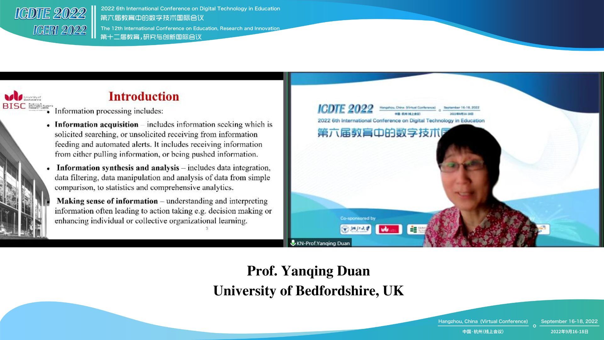Keynote Speaker Prof. Yanqing Duan